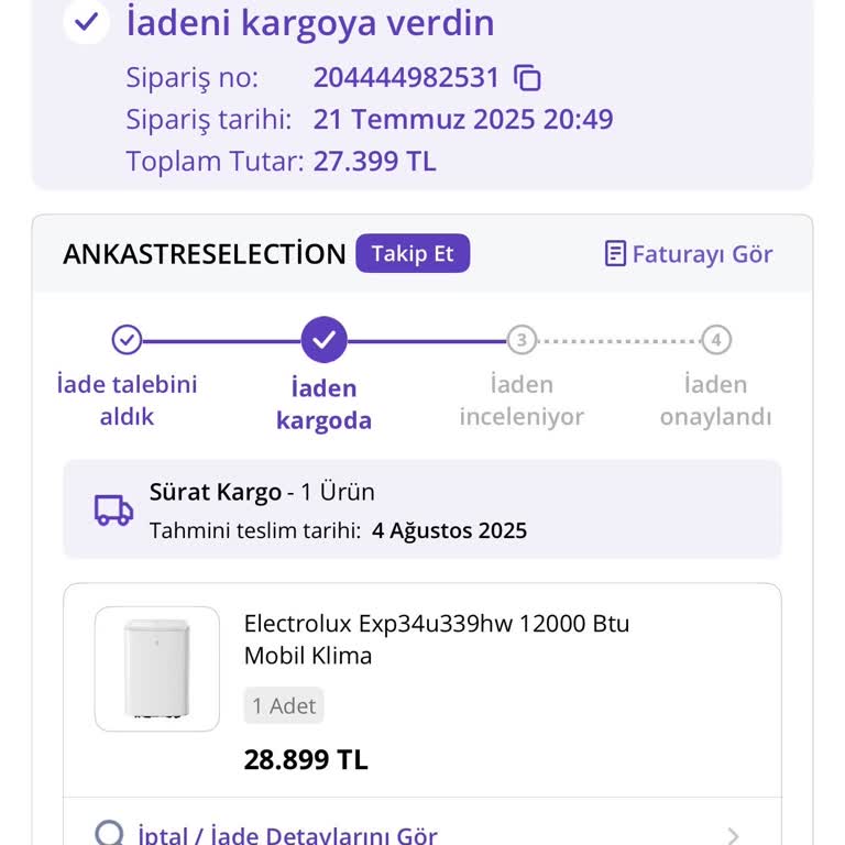 Kusurlu Klima, Çelişkili Bilgilendirme Ve İade Sorunu