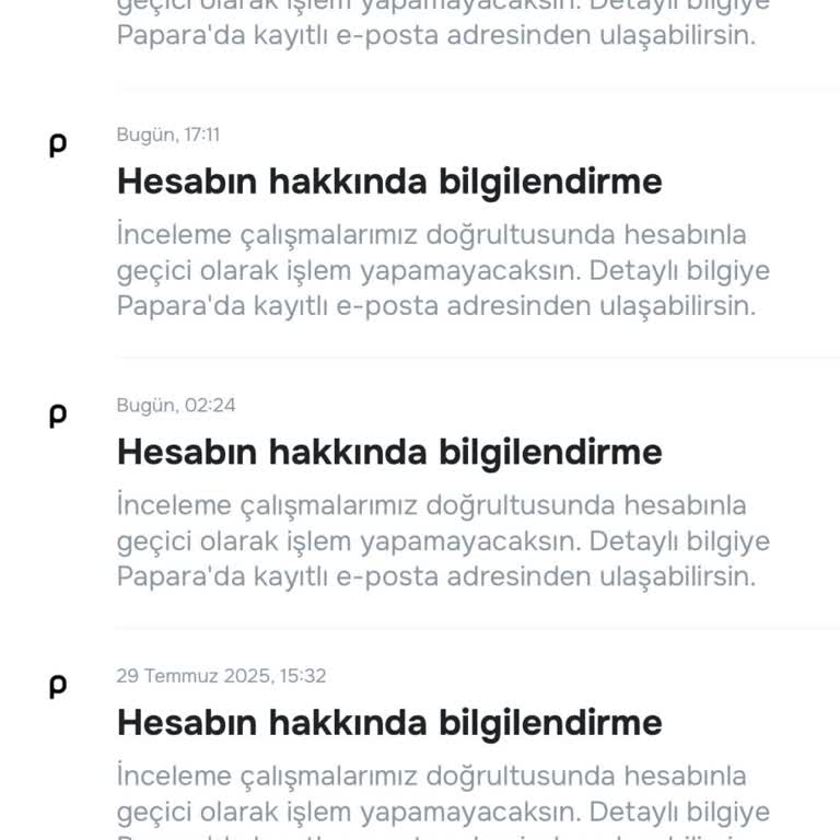 Papara Hesabım Bir Aydır Haksız Yere Kapalı, Paramı Kullanamıyorum