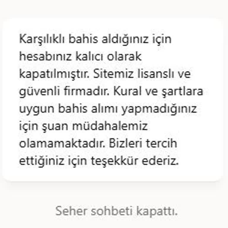 Betsmove Promosyon Sonrası Hesabım Kapandı, Ana Param İade Edilmedi
