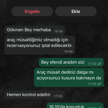 Enterprise Rent A Car Rezervasyon İptalleri Ve Mağduriyet Yaşadım