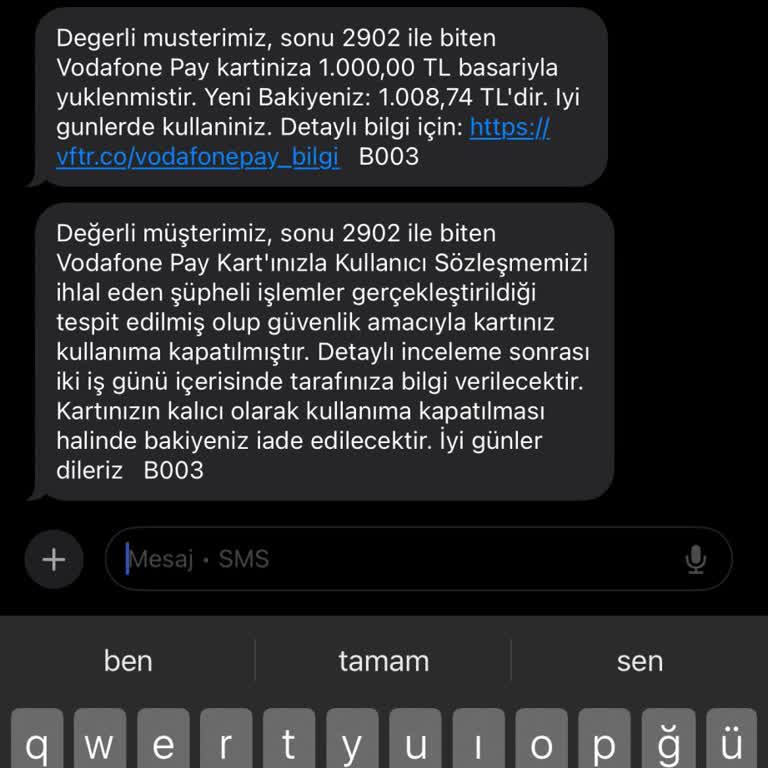 Vodafone Pay Kartım Haksız Yere Kapandı, Taahhüt Vaatleri Yerine Getirilmedi