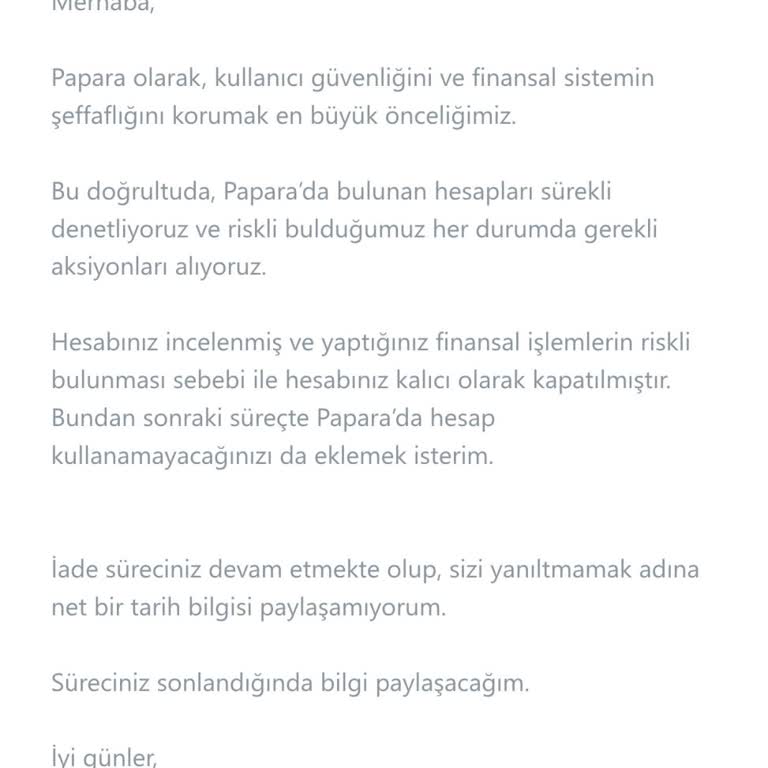 Papara Hesap Kapandı, Param Hala İade Edilmedi Mağdur Oldum