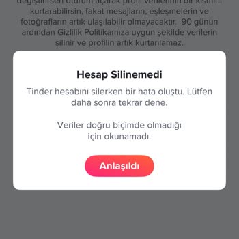 Tinder'da Mesajlaşma Ve Hesap İşlemleri Sorunu