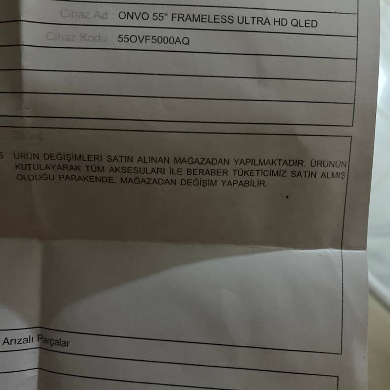 A101 Onvo TV Değişim Kararı Uygulanmıyor, Mağdur Ediliyorum