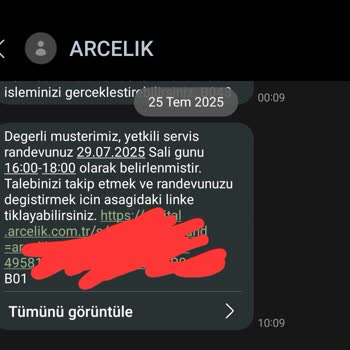 Arçelik Servisinden Randevuya Gelmeyen Umursamazlık