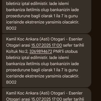 Obilet İptal Edilen Biletin Ücreti 18 Gündür İade Edilmedi, Muhatap Bulamıyorum