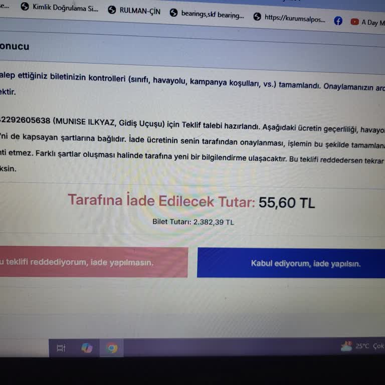 Uçak Bileti İptalinde Yetersiz İade Ve Bilgilendirme Sorunu