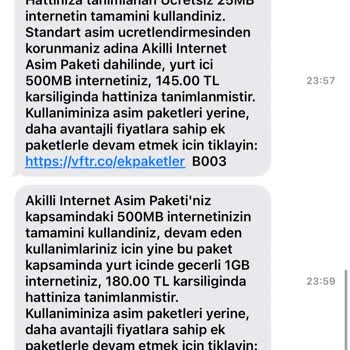 Hediye Çarkı Paketim Bitmeden Haksız Aşım Ücreti Yansıtıldı