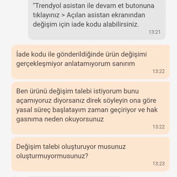 Kusurlu Ürün Değişiminde Trendyol’dan Çözüm Ve Geri Dönüş Alamadım