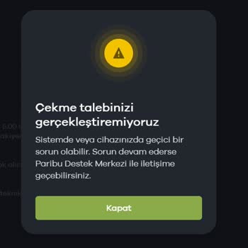 Çekme Talebim Sistem Hatası Nedeniyle Gerçekleşmiyor, Çözüm Bekliyorum