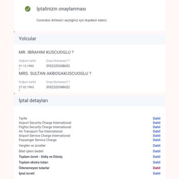 Yanlış Ödeme Nedeniyle Biletim İptal Edildi, İade Talebime Dönüş Yapılmıyor