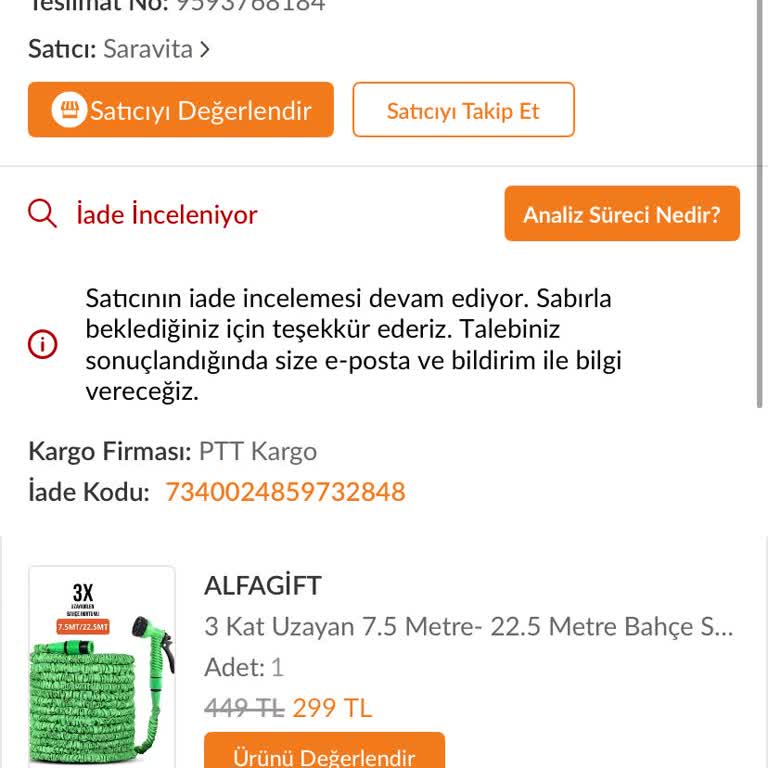 İade Sürecinde Yaşanan Gecikme Ve Memnuniyetsizlik