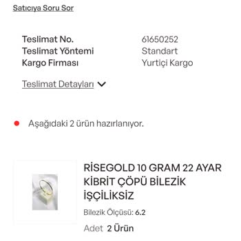 Altın Bilezik Siparişim 8 Gündür Teslim Edilmedi, Bilgi Verilmedi