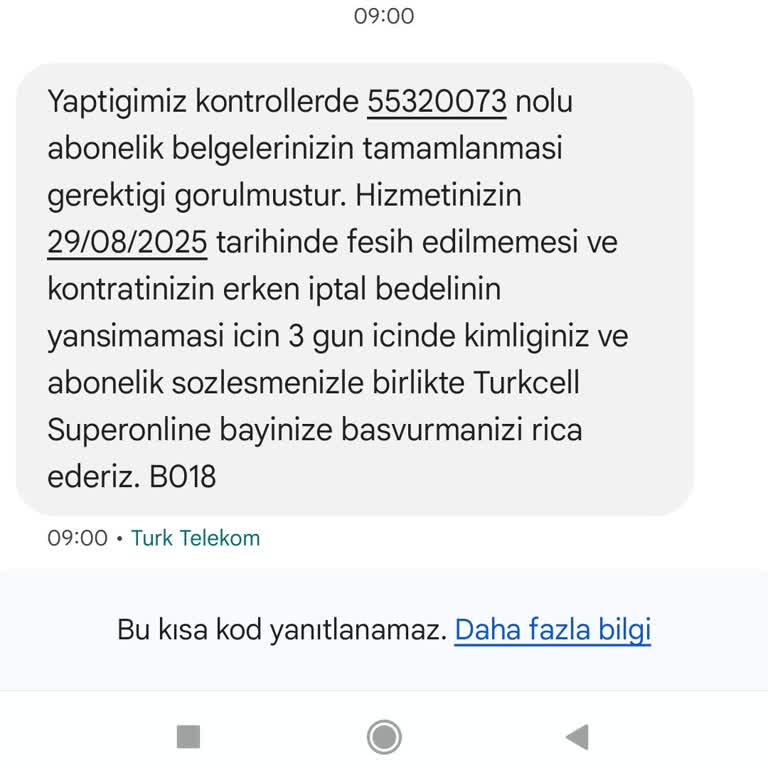 Taahhüt Yenilendi, Evrak Eksikliği Gerekçesiyle Abonelik Sonlandırma Tehdidi