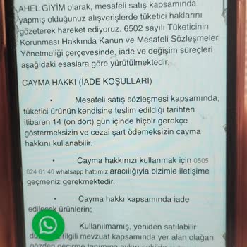 İade Hakkı Bilgisi Yanıltıcı, Mağduriyet Yaşıyorum