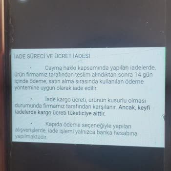 İade Hakkı Bilgisi Yanıltıcı, Mağduriyet Yaşıyorum