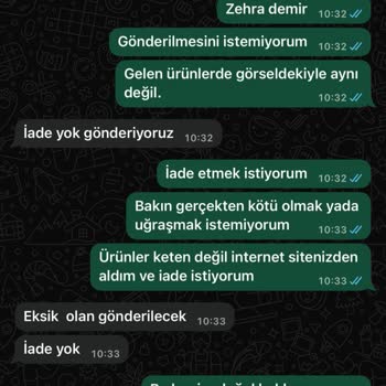 Eksik Ve Yanlış Ürün, İade Kabul Edilmiyor!