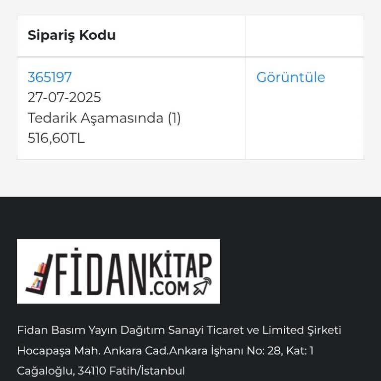 Fidan Kitap'tan Sipariş Edilen Kitap Gönderilmedi, İletişim Sağlanamıyor