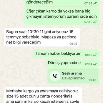 Sipariş Edilen Çantaların Eksik Ve Yanlış Gönderilmesi Mağduriyet Yaşattı