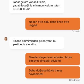 Çekim Şartları Değiştirildi, Paramı Alamıyorum