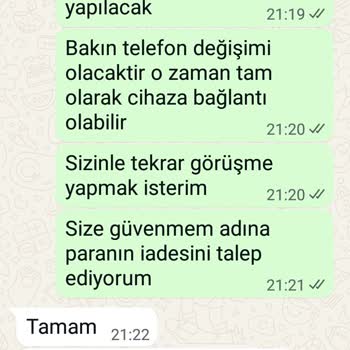 Para İadesi Sözü Tutulmadı İletişim Engellendi