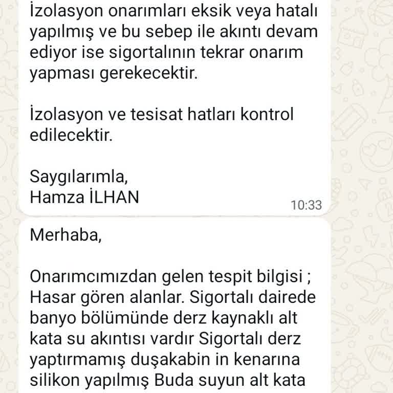 Ethica Sigorta Hasarımı Karşılamıyor, Yönlendirdikleri Usta Da Çözüm Sunmuyor