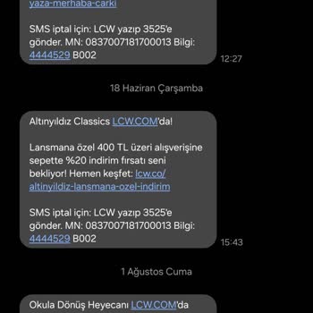 Mesaj İptaline Rağmen LCW'den Sürekli SMS Geliyor