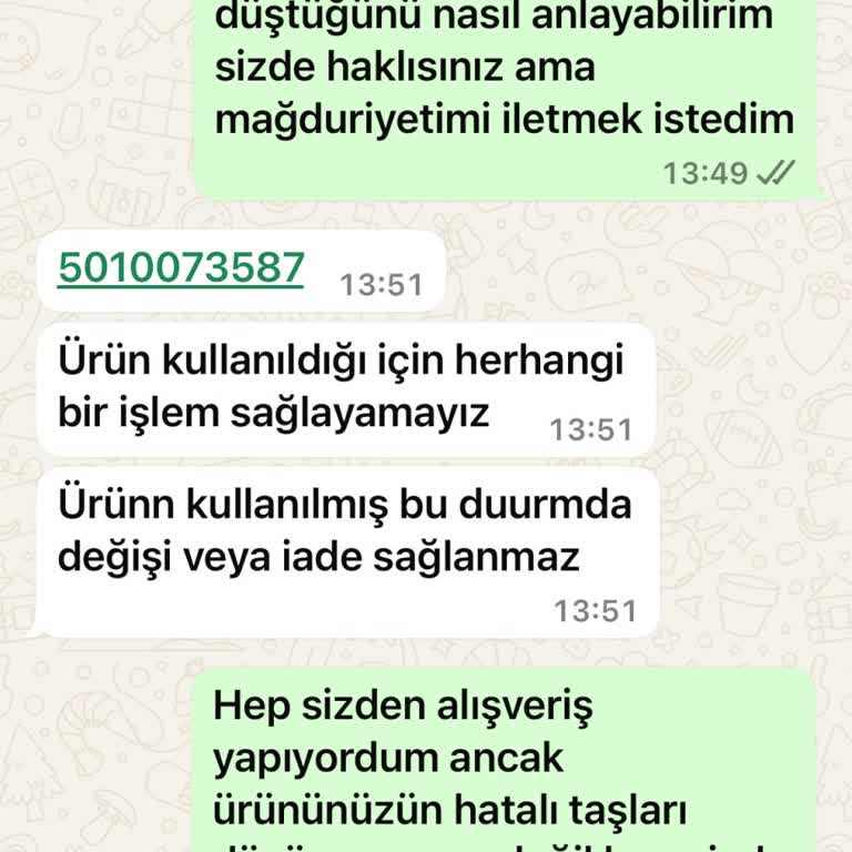 Taşlı Pantolonda İlk Kullanımda Deformasyon Ve Yetersiz Müşteri Hizmeti