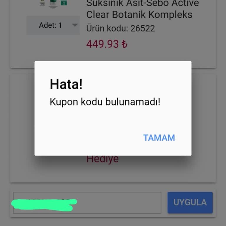 İndirim Kodum Çalışmıyor, Müşteri Hizmetlerinden Destek Alamadım