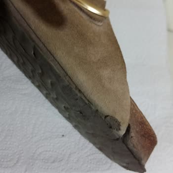 Hakiki Deri Süet Terliğin Tabanı Kısa Sürede Aşındı