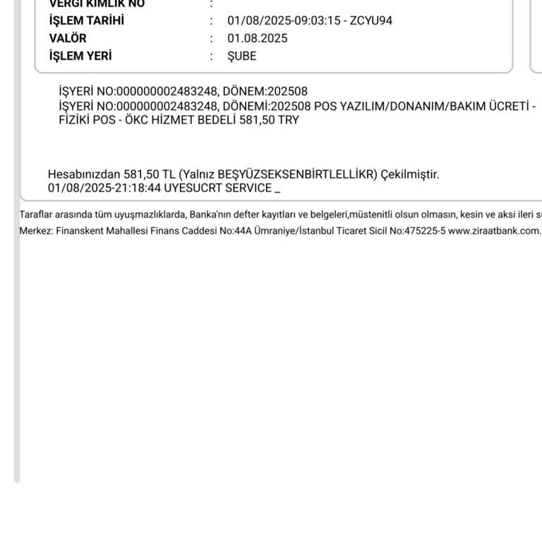 Bilgim Dışında Gerçekleşen Hesap İşlemi Ve Para Kesintisi