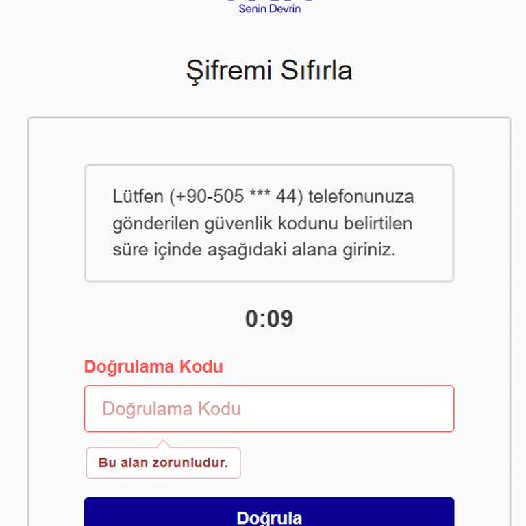 Hesabım SMS Doğrulama Sorunu Nedeniyle Kullanılamaz Durumda