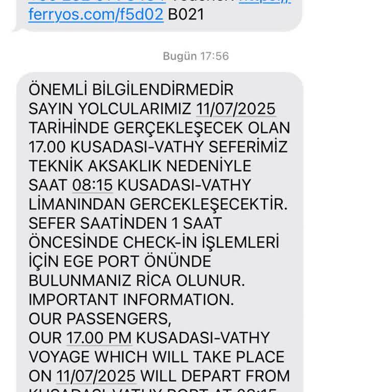 Son Dakika Feribot Seferi Değişikliği Nedeniyle Oluşan Mağduriyet Ve Ek Masraflar