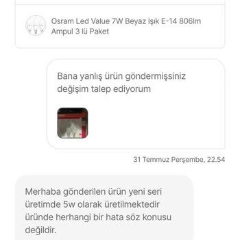 Yanlış Ürün Gönderildi, Değişim Talebim Reddedildi