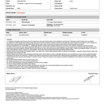 Vestel Klima Servisinden Alınan Ücretin İadesi Yapılmıyor