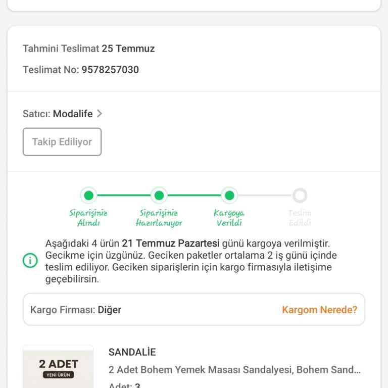 11 Gündür Teslim Edilmeyen Yemek Masası İçin Çözüm Bekliyorum