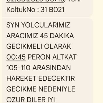 Sürekli Değişen Sefer Bilgileri Ve Gecikmelerle Mağduriyet Yaşadım