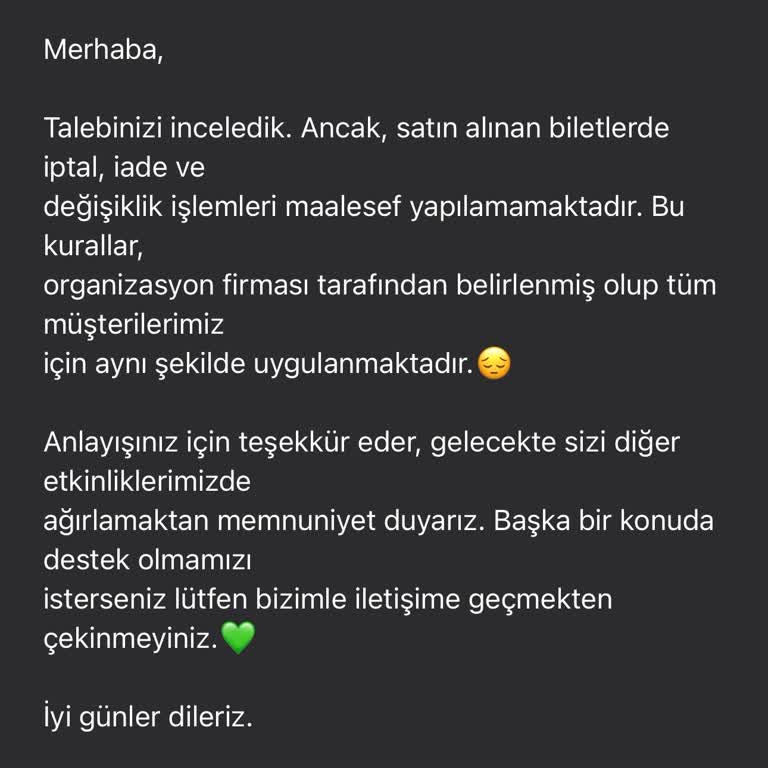 Bubilet.com'un İptal Ve İade Talebimi Reddetmesi Nedeniyle Mağduriyet Yaşıyorum