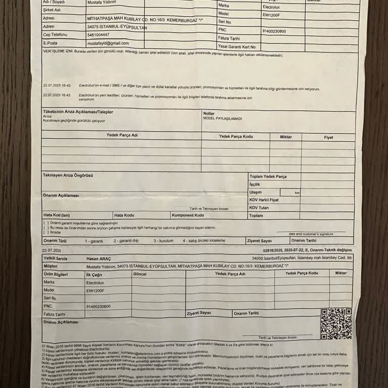 Electrolux Çamaşır Makinesi Servis Sürecinde Uzayan Bekleyiş Ve Bilgi Eksikliği