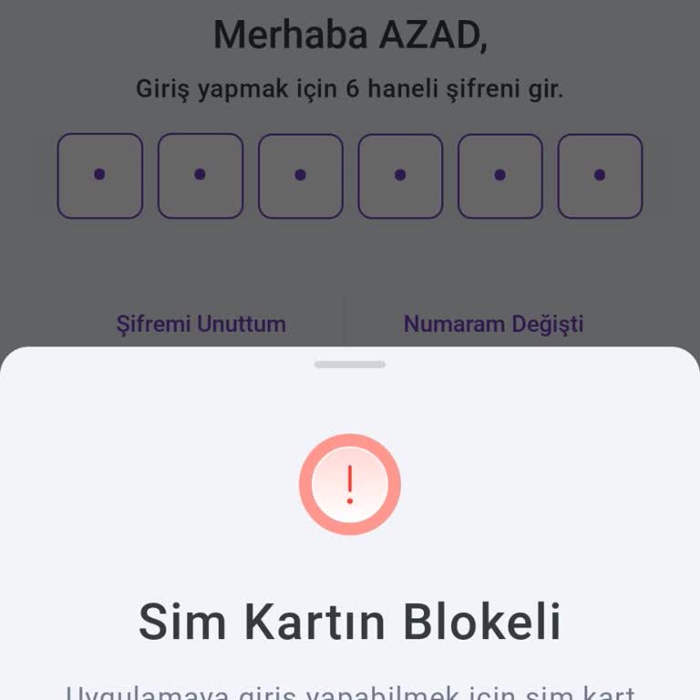 Sim Blokesi Nedeniyle Hattımı Kullanamıyor Ve Uygulamaya Giriş Yapamıyorum