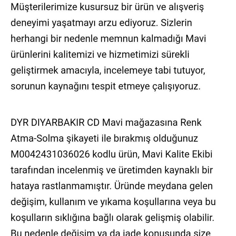 Mavi Jeans'te Boya Veren Pantolon Hayal Kırıklığı