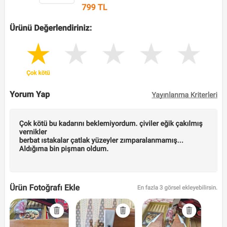 Trendyol'da Olumsuz Yorumların Yayınlanmaması Ve Satıcı Engeli