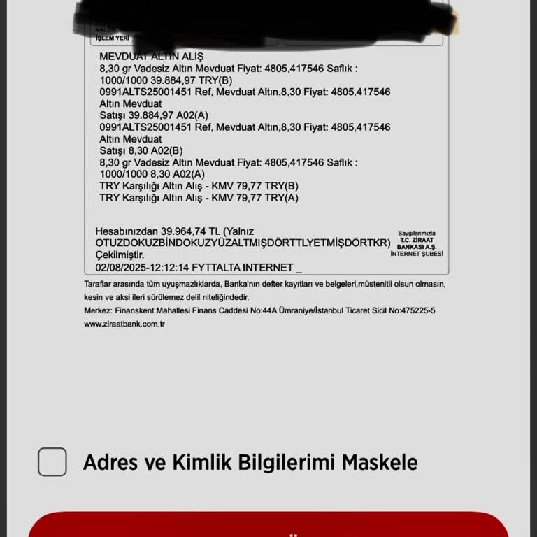 Ziraat Bankası Altın Alımında Açıklanamayan Yüksek Kesinti Mağduriyeti