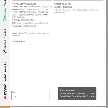 Arçelik Buzdolabında Sürekli Arıza Ve Yüksek Onarım Maliyeti Nedeniyle Güven Kaybı