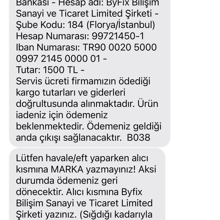 Teknik Servis İletişimsizliği Ve Beklenmedik Ücret Talebi Mağduriyeti