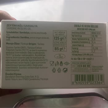 Konserve Sardalyada Yabancı Cisim Ve Hijyen Endişesi Yaşadım