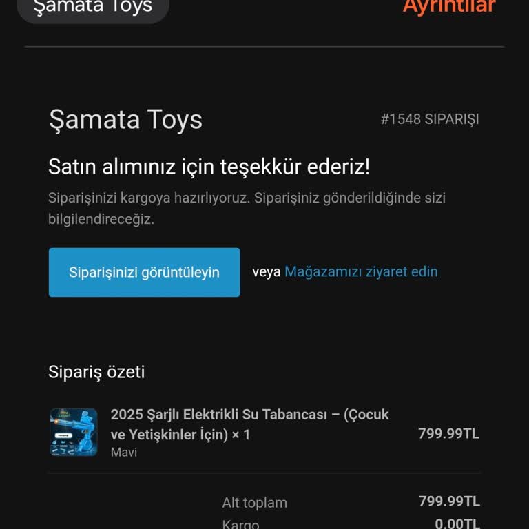 Sipariş Sonrası Ürüne Ve Siteye Ulaşılamıyor