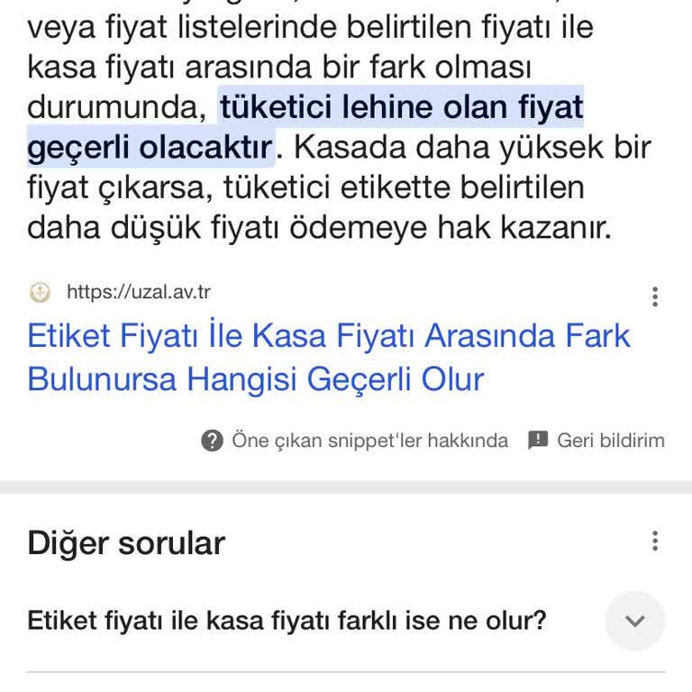 Etiket Ve Kasa Fiyatı Farkı Nedeniyle Mağduriyet Yaşadım