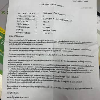 Lescon Ayakkabıda Kısa Sürede Yırtılma Ve Kullanıcı Hatası Denilmesi