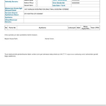 Yeni Alınan Klimada Üretim Hatası Ve Servis İlgisizliği